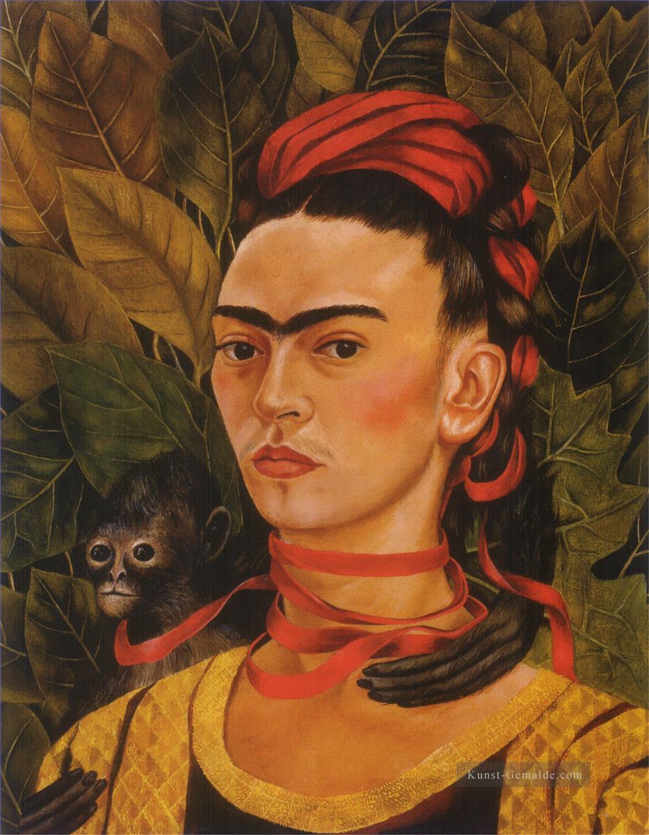 Selbstporträt mit Affe Frida Kahlo Ölgemälde